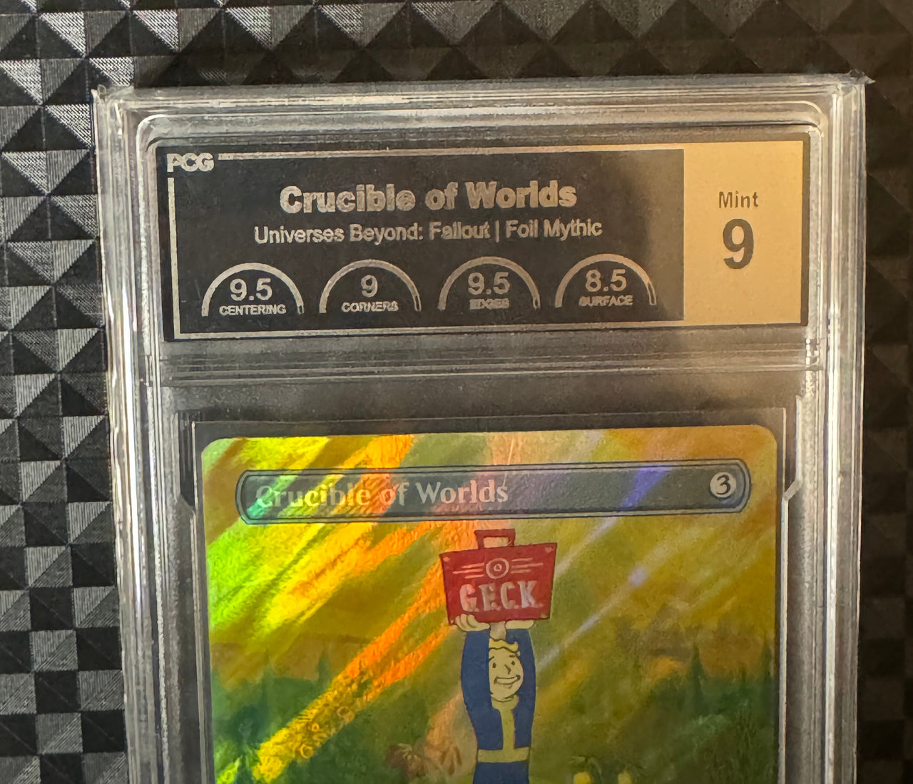 Crucible of Worlds (Borderless) (Surge Foil) - PCG Graded 9